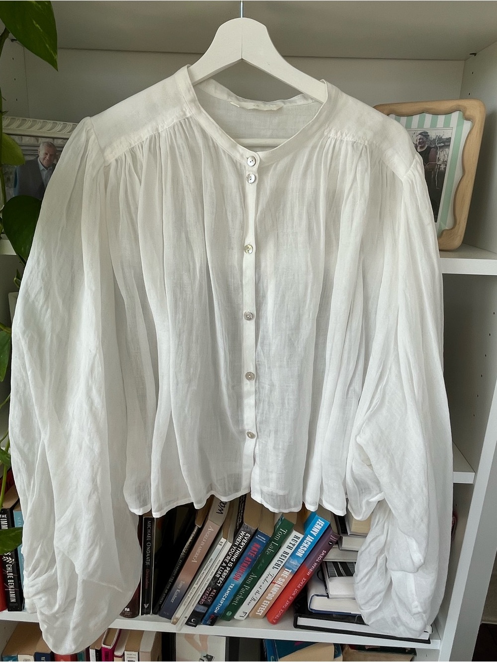 H&M Bat-Wing Cropped Linen Top Size Large